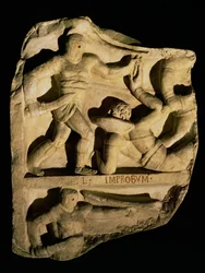 Rilievo che raffigura un sannita che sconfigge un retiarius